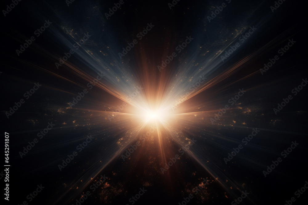 An artistic digital lens flare effect illuminates a horizontal black background, creating a captivating visual element. An artistic digital lens flare effect illuminates a horizontal black background, creating a captivating visual element.