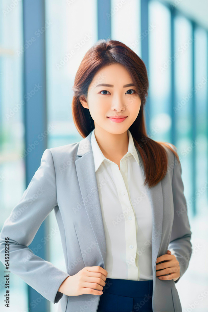 asian businesswoman in front of bright background asian businesswoman in front of bright background