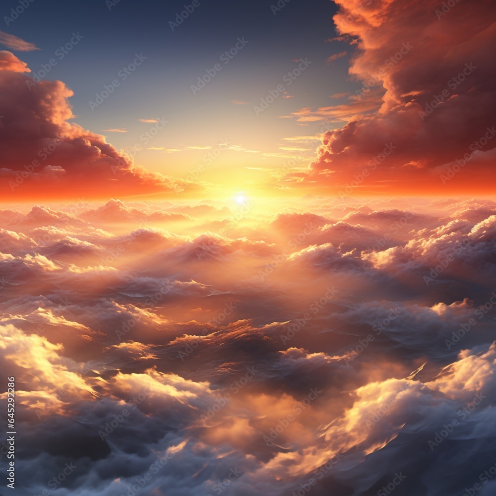 brilliant sun shining, sunset, sky, generative ai brilliant sun shining, sunset, sky, generative ai
