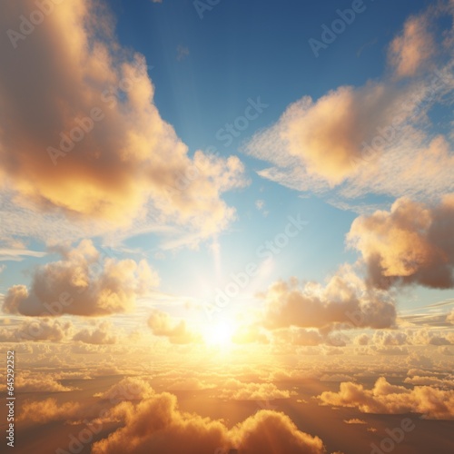 brilliant sun shining  sunset  sky  generative ai