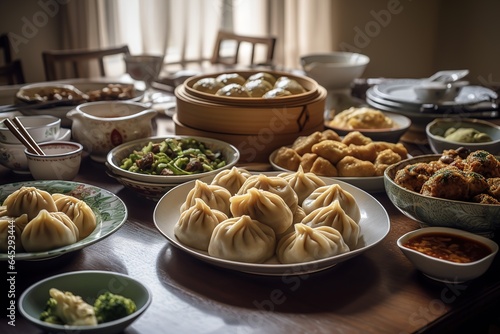 Chinese Dumpling with a variety meat and vegetables