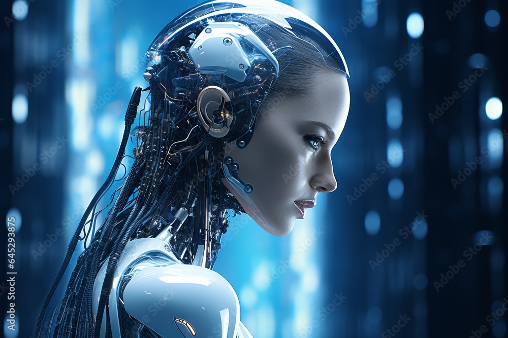 futuristic glam woman with android allure, Generative AI futuristic glam woman with android allure, Generative AI