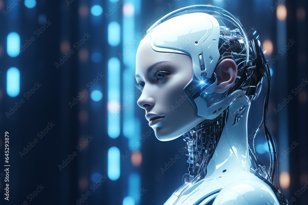 futuristic glam woman with android allure, Generative AI futuristic glam woman with android allure, Generative AI