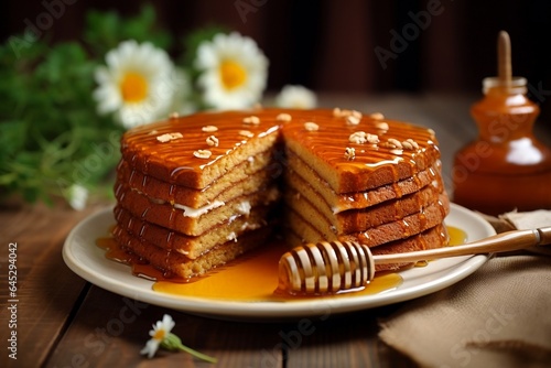 Traditional honey cake - Medovnik photo