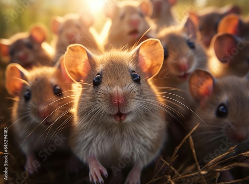 A group of vole mice photo