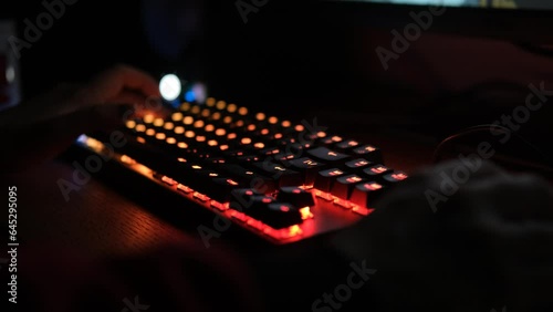 gaming keyboard with multi-colored backlight