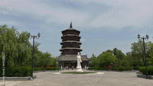 Time lapse Photography of Yingxian Wooden Pagoda in Shanxi Province。 
