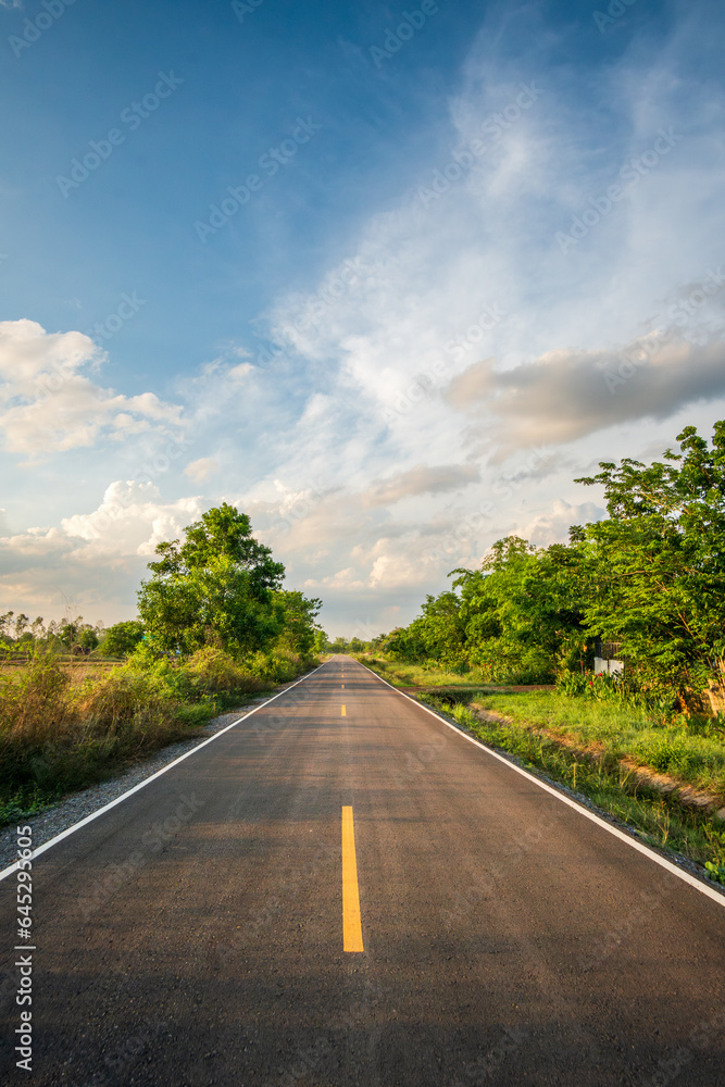 Country road with beautiful sky Country road with beautiful sky