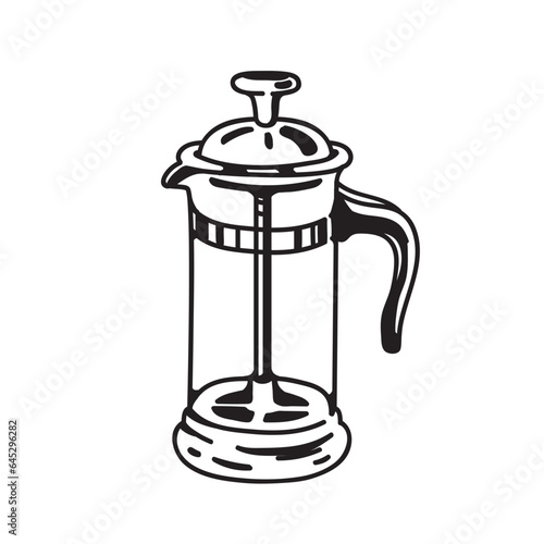 Coffee Press illustration with line art style
