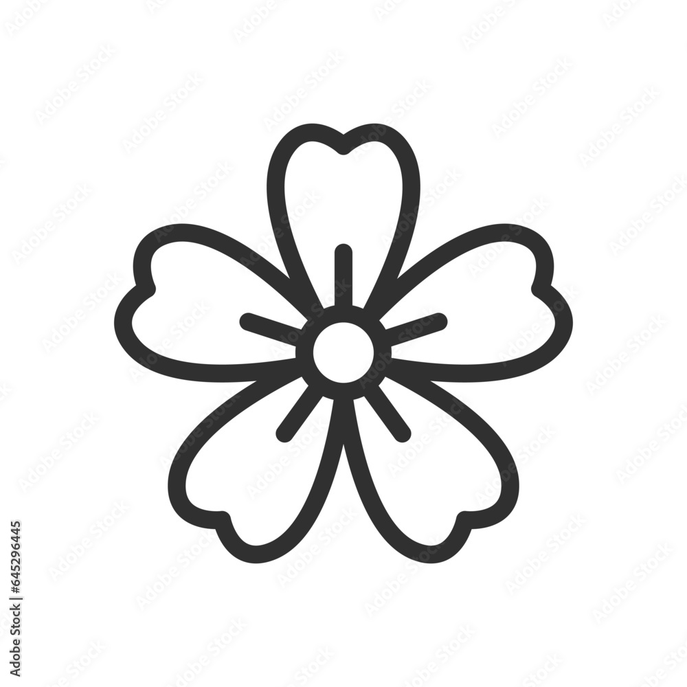 Flat Flower Icon Decorative Line Style Vector Flat Flower Icon Decorative Line Style Vector