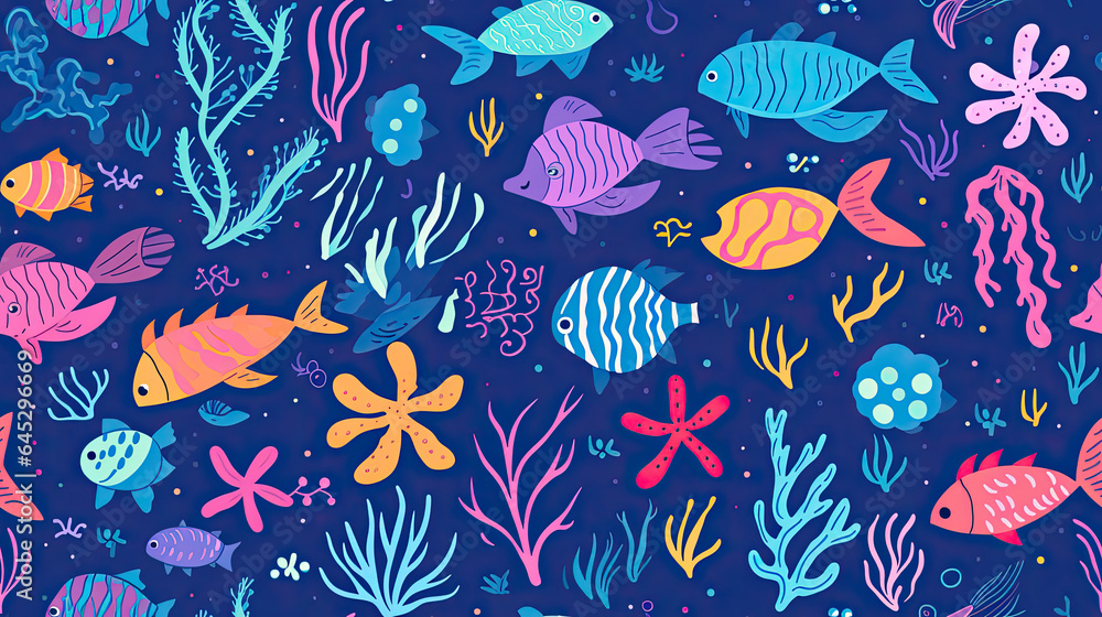 seamless pattern with fish seamless pattern with fish