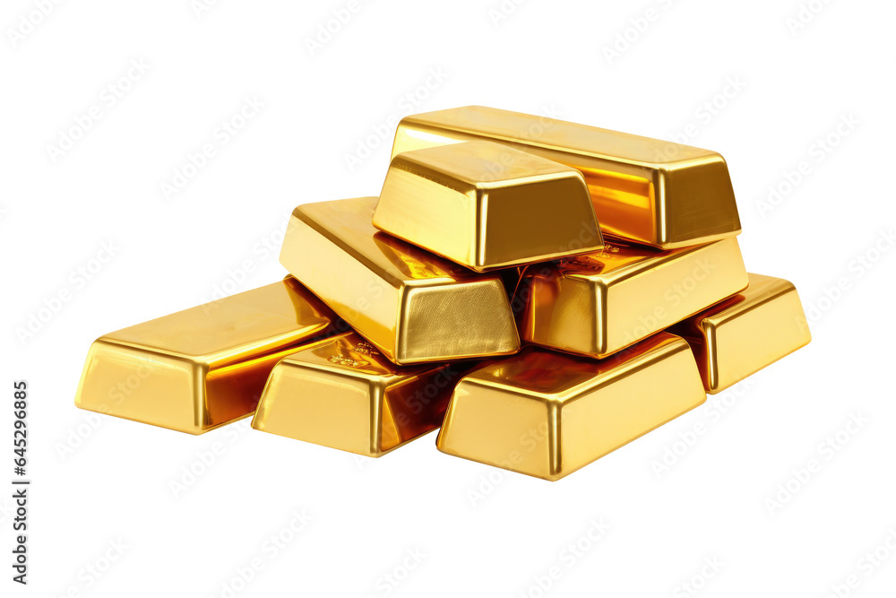 Gold bars on transparent background. Generative Ai Gold bars on transparent background. Generative Ai