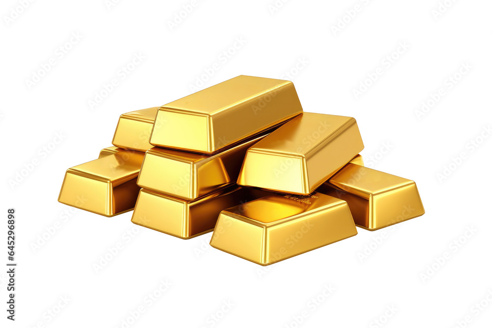 Gold bars on transparent background. Generative Ai Gold bars on transparent background. Generative Ai