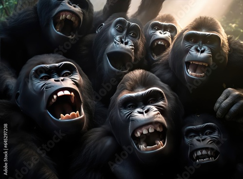 A group of gorillas