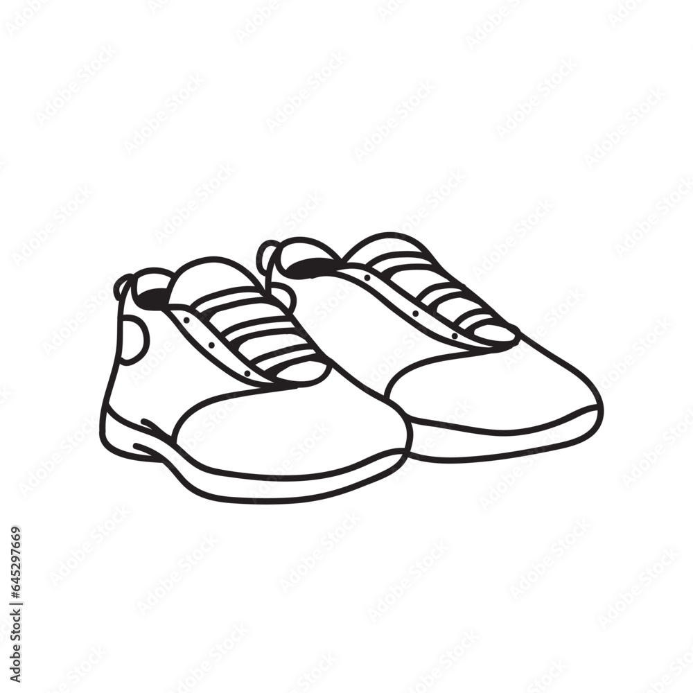 Shoes Illustration with lineart style Shoes Illustration with lineart style