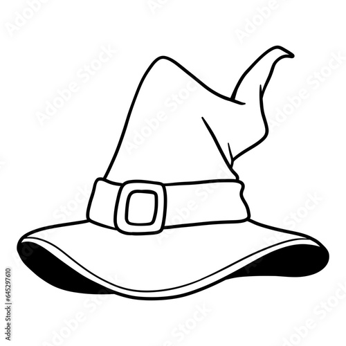 wizard hat lineart vector for coloring book