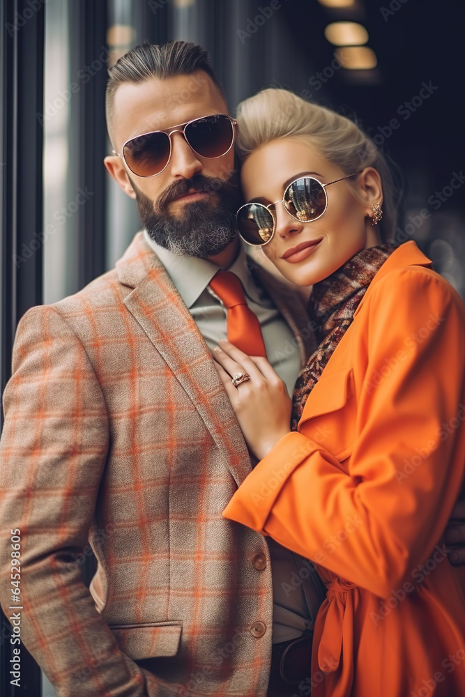Una pareja actual y moderna. Concepto de riqueza. Generado por IA. Una pareja actual y moderna. Concepto de riqueza. Generado por IA.