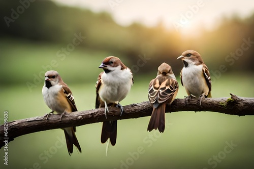 two sparrows on a branch © azka