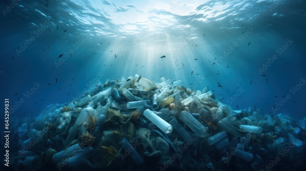 Fototapeta premium the problem of plastic pollution in the seas and oceans