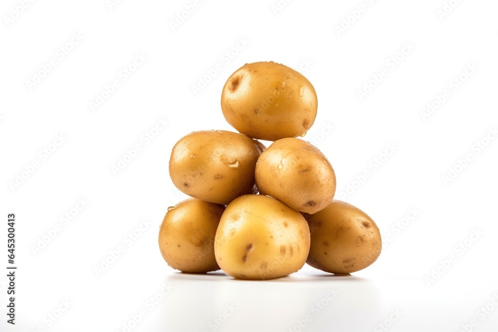 Artful Photo of a Neatly Stacked Arrangement of Golden Potatoes in Uniform Rows Artful Photo of a Neatly Stacked Arrangement of Golden Potatoes in Uniform Rows