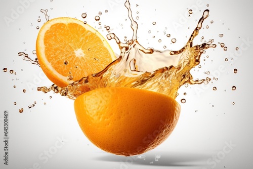 Captivating Photo of Half an Orange with a Refreshing Splash of Juice