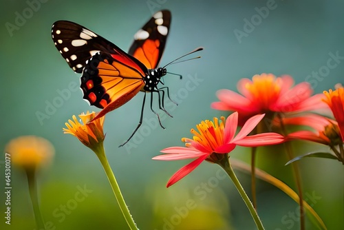 butterfly on flower photo