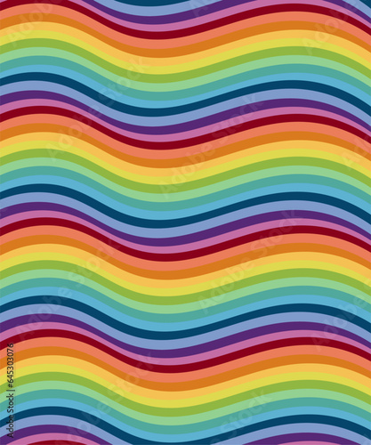 Abstract background of Psychedelic groovy Wavy Line design in 1970s Hippie Retro style. Vector seamless pattern ready to use for cloth  textile  wrap and other.