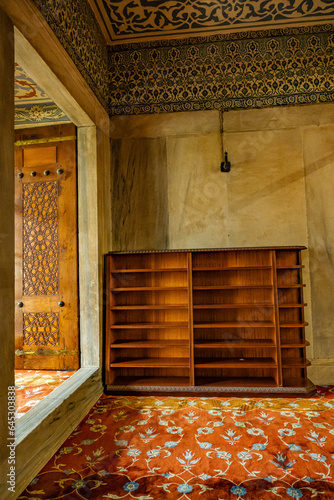 old wooden cabinet with shelves