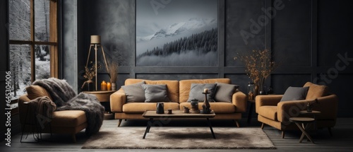 Wallpaper Mural Nordic noir interior mock-up Torontodigital.ca