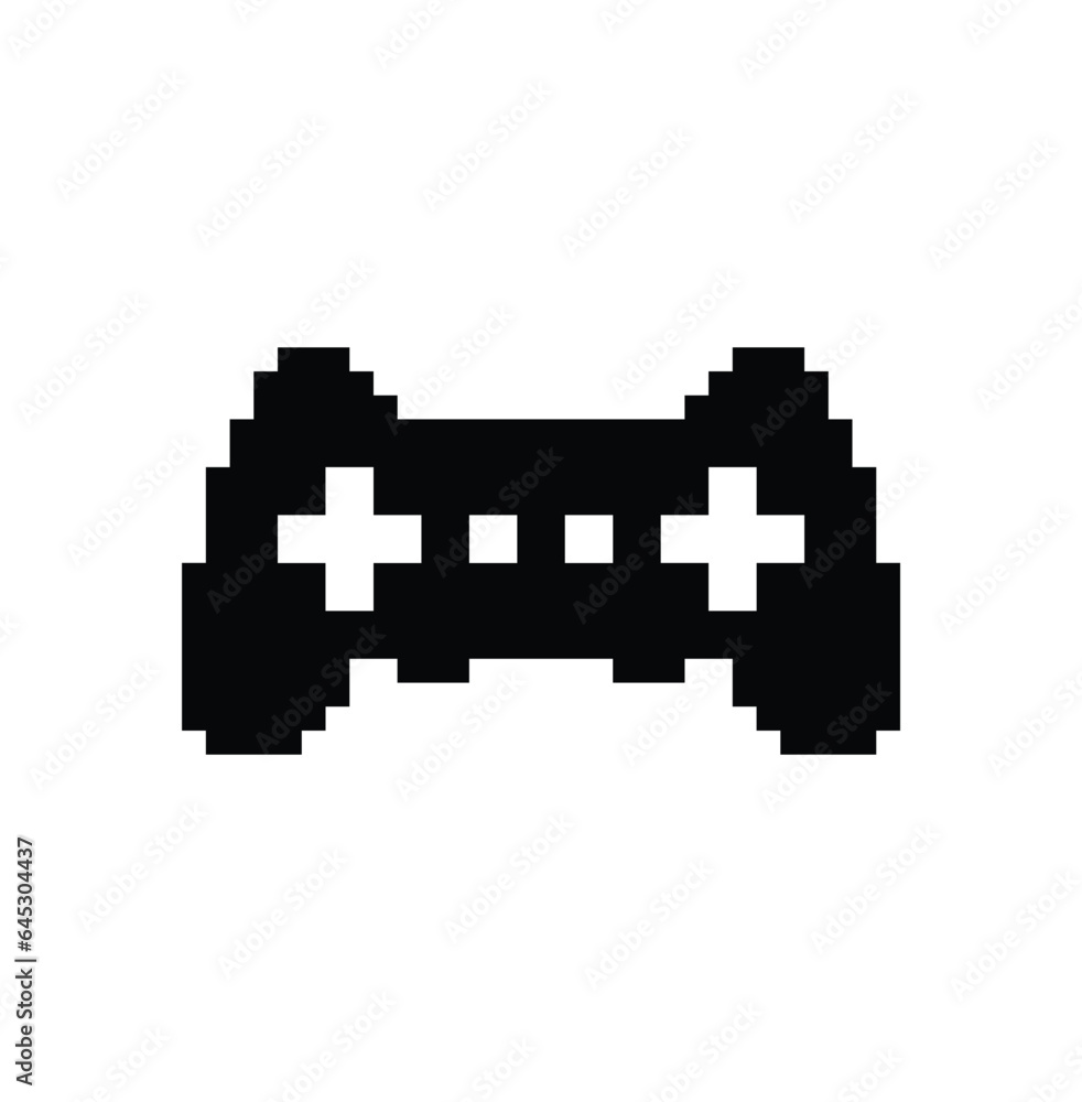 pixel gamepad icon vector. pixel art joystick sign for 8 bit games pixel gamepad icon vector. pixel art joystick sign for 8 bit games