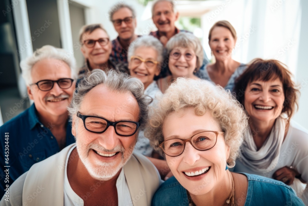 Fototapeta premium group of elderly people smiling in office,