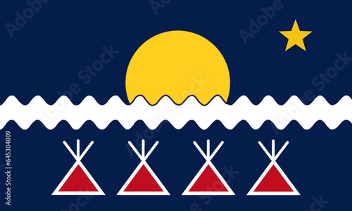 Indian flag Athabascan tribe vector illustration isolated on background. Symbol of native people in Alaska, America. Indians Athabascan clan emblem banner. Native Americans community. photo