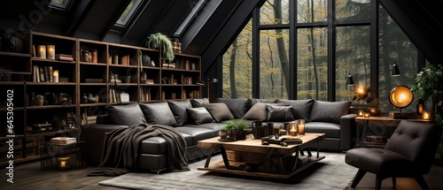 Nordic noir interior mock-up