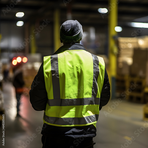 Asian warehouse employee works in distribution warehouse. Employee streamlines shipping and logistics operations and efficiency