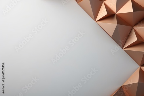 unusual creative 3 d simple gray background. Top view, copy space. geometric shapes in bronze shades