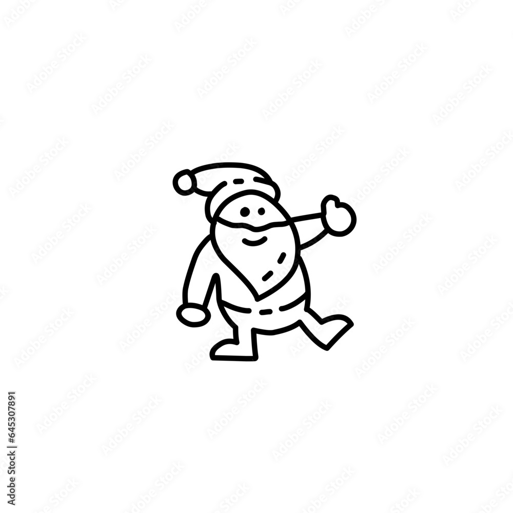 Outline Santa Claus flat cartoon Outline Santa Claus flat cartoon