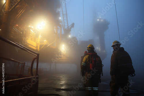 Crew construction oil fog rig industrial