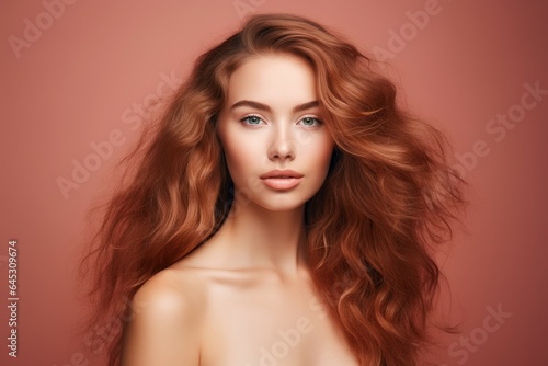 Young sexy woman with healthy hair. Generate Ai