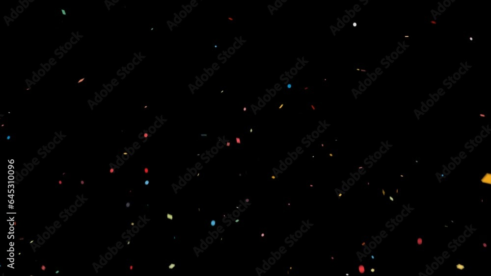 Confetti falling. Animation on a transparent background, alpha channel