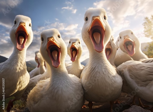 Fotografia A group of domestic geese