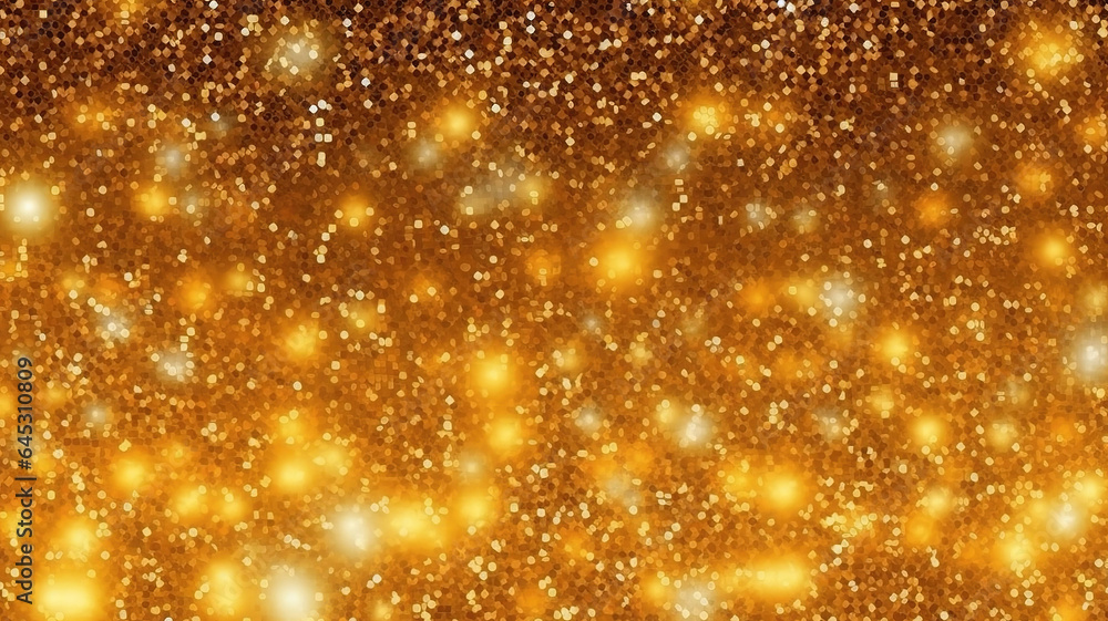 Golden christmas background with bokeh lights and stars. Generative Ai Golden christmas background with bokeh lights and stars. Generative Ai