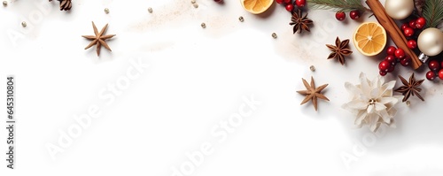 New Year's decor with spices and copy space © Alla