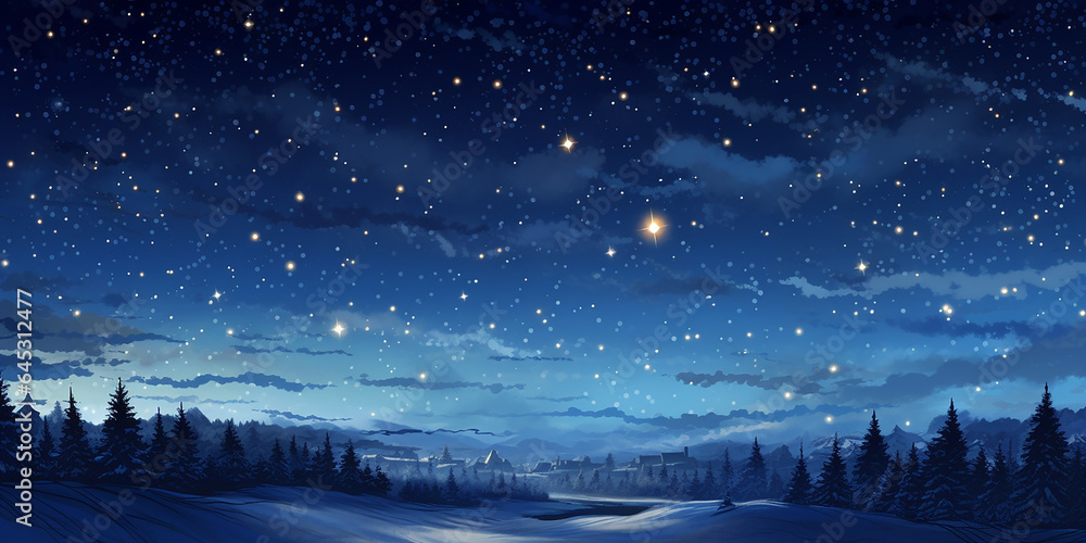 Fototapeta premium A serene night sky filled with stars and a spot for your Christmas text.