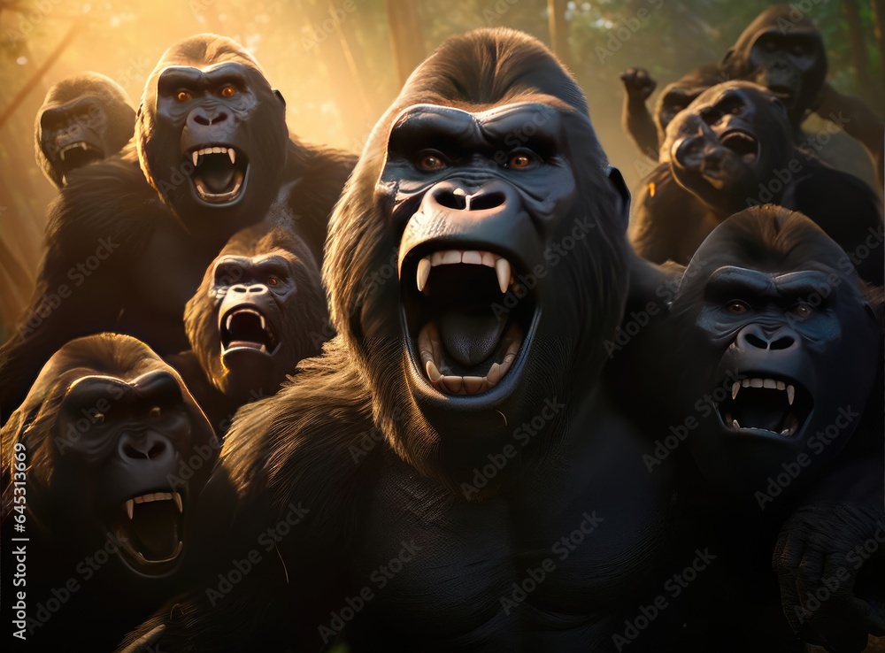 A group of gorillas