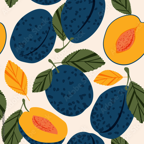 Billede på lærred Juicy dark blue plums