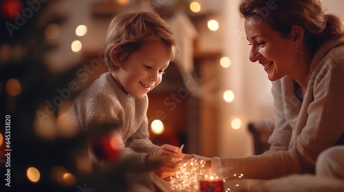 couple celebrating christmas