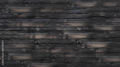Black wooden background, old wooden planks texture. generative ai.