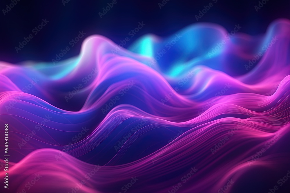 Fototapeta premium abstract futuristic background with pink blue glowing neon moving high speed wave lines and bokeh lights. Data transfer concept Fantastic wallpaper