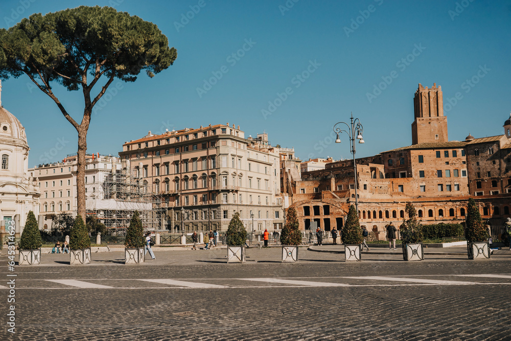 Piazza Venezia ancient square in rome