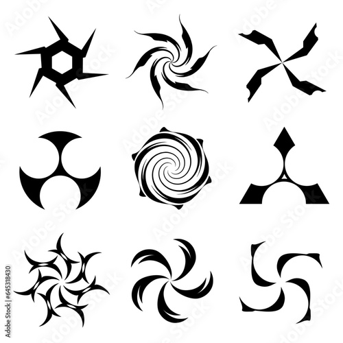 Brutalism stars decorative elements collection vector. Retro, acid, star elements, y2k creative radial icons to fill your design work. distressed and Universal shapes for design, projects, poster